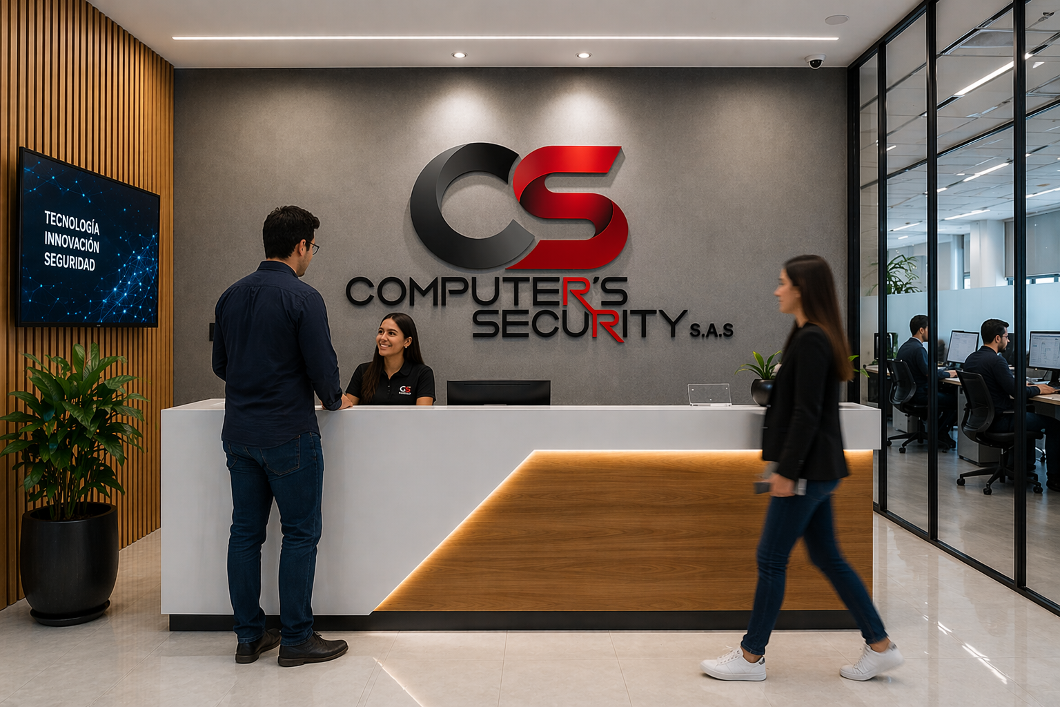 Equipo profesional en entorno de trabajo